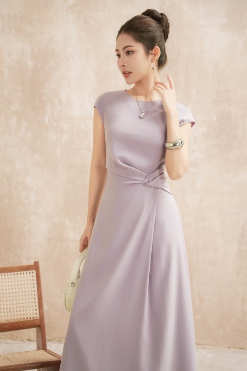 Sixdo Purple Woven Sarong Dress